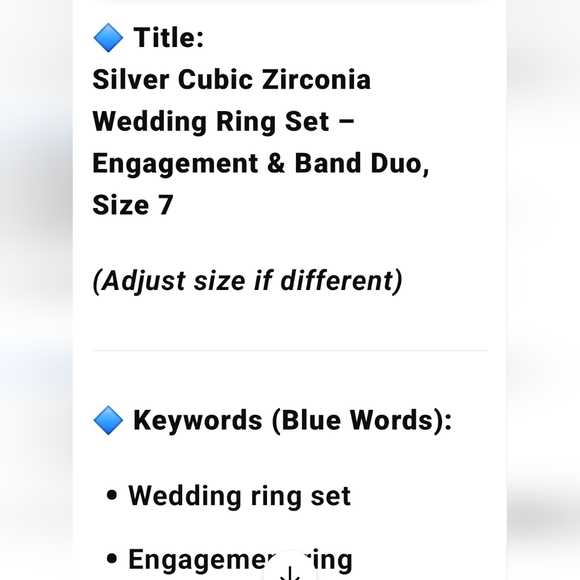 Silver Cubic Zirconia Wedding Band Ring Set Band Duo size 8 - Picture 12 of 12